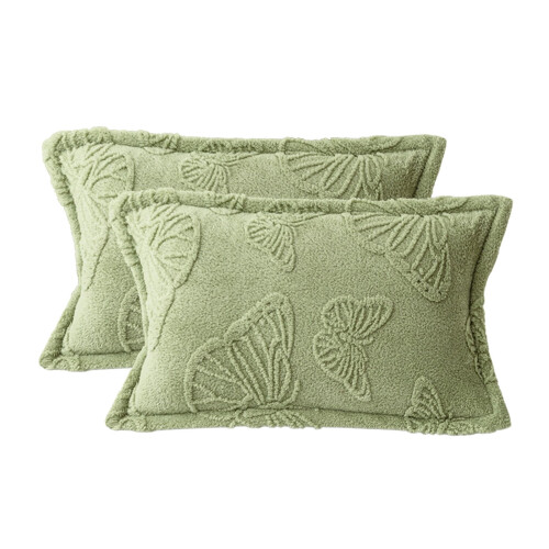 Conjunto de fronhas dupla face em veludo cor leite, 74 x 48 cm (29 x 19 polegadas)
