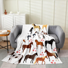 Couverture polaire à motif cheval 127 x 152 cm