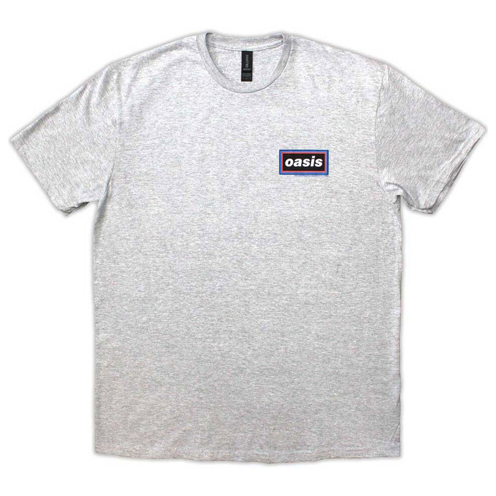 Oasis (Xl, ) Lines Band Logo T Shirt Grey