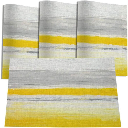 Set van 4 placemats van jute, 12x18 inch.