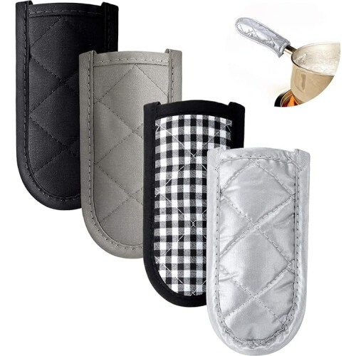 Conjunto de 4 capas protetoras de algodão resistentes ao calor para cabos de panelas.