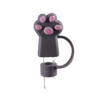 Embouts de paille en silicone hypoallergénique en forme de patte de chat (lot de 4)