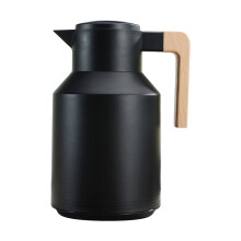 Carafe à café isotherme à double paroi de 1 L avec poignée en bois