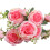 Buquê de 5 rosas artificiais de tecido rosa escuro 1