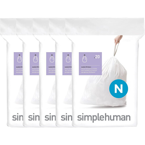 Code N Müllbeutel, passgenau, 100 Stück, weiß, 45-50 l