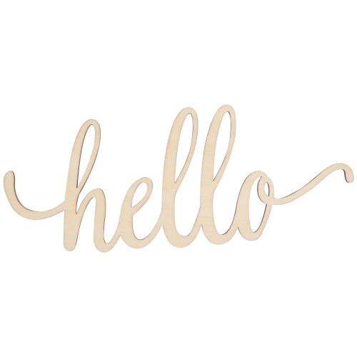 Ξύλινη πινακίδα τοίχου Hello Script Ημιτελής30.5x12.7εκ.