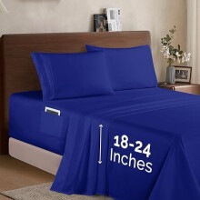Komplet prześcieradeł z mikrofibry w pełnym rozmiarze, Royal Blue