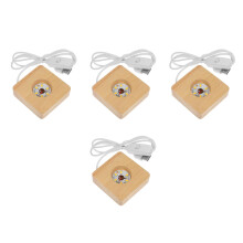 Socle en bois OUNONA pour présentoir LED pour boule de cristal (4 pièces)