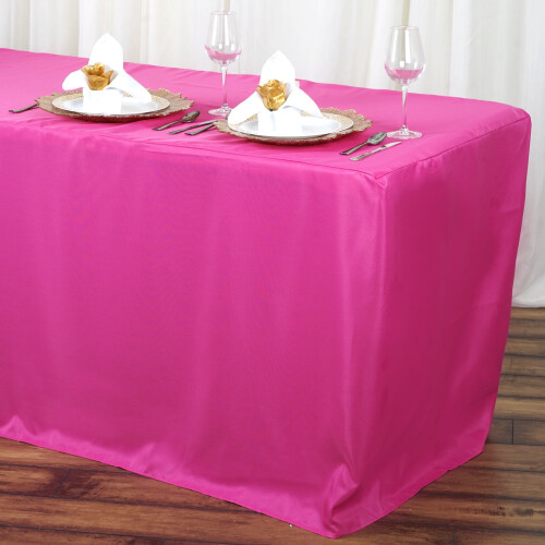 Nappe ajustée en polyester fuchsia 183 cm x 76 cm