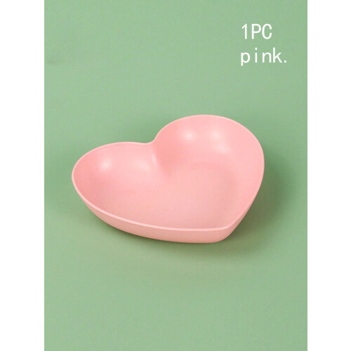 5-delte hjerteformede snacktallerkener, pastel PP-plast