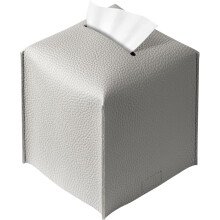 Boîte à mouchoirs en similicuir, 13 cm de côté