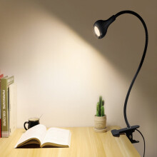 USB LED Desk Lamp with Clip – Flexible Neck, Black