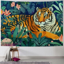 Tapisserie murale « Tigre dans la jungle » 152 x 127 cm