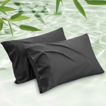 Taies d'oreiller en rayonne de bambou, format King, 51 x 91 cm (lot de 2)