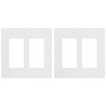 Plaque de recouvrement pour interrupteur double – Plastique blanc, lot de 2