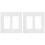 Plaque de recouvrement pour interrupteur double – Plastique blanc, lot de 2 1