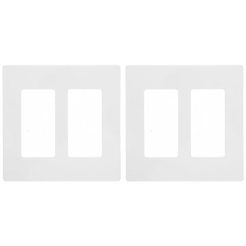 Plaque de recouvrement pour interrupteur double – Plastique blanc, lot de 2