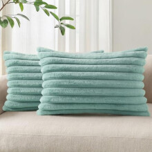 Housses de coussin en velours imitation fourrure 50 x 50 cm, lot de 2