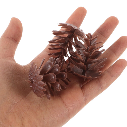 Light Brown Plastic Pine Cones Christmas Decor 50 pcs 2