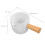 White Ceramic Milk Pitcher with Wooden Handle, 90ml 2