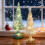 Mercury Glass Christmas Tree Lamp Silver Green 2