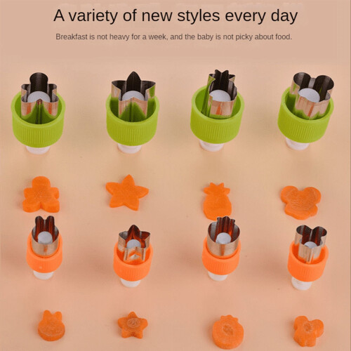 Stainless Steel Push-Pull Vegetable & Fruit Cutters (8 pcs) 2