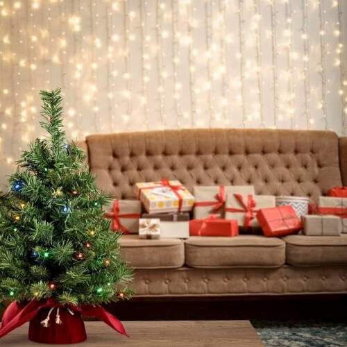24-inch Pre-lit Artificial Tabletop Christmas Tree with 1