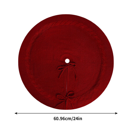 Jupe de sapin de Noël tricotée rouge 61 cm 1
