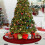 Jupe de sapin de Noël tricotée rouge 61 cm 3