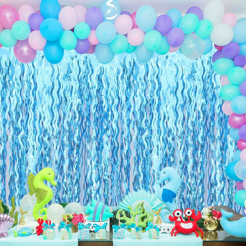 Warkul wavy tinsel foil fringe curtains 5 pcs 2