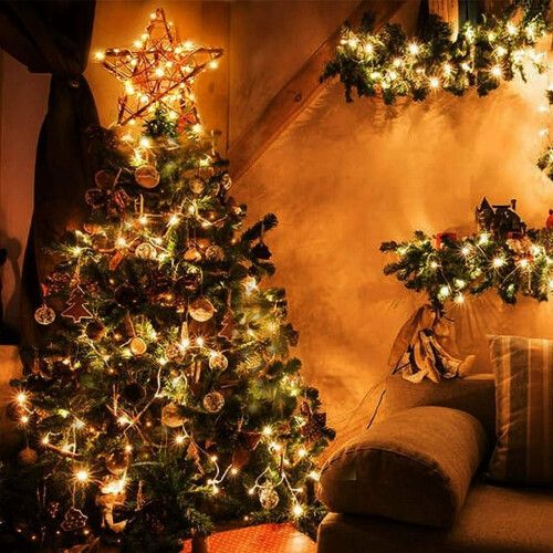 Étoile lumineuse en rotin pour sapin de Noël avec télécommande 2