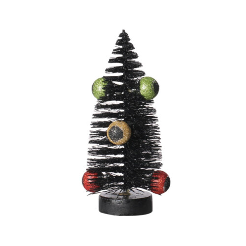 Halloween bottle brush trees black tabletop decor 6 pcs 1