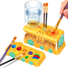 Educational Brush Cleaner Device Automatic Water Feature-Yellow