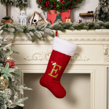 Red Velvet Alphabet Christmas Stockings Set of 26