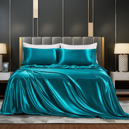 Ensemble de draps 4 pièces en coton et polyester