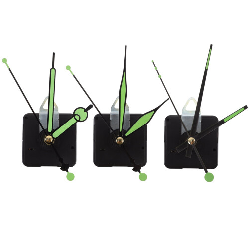 Kit d'aiguilles et de mécanisme d'horloge phosphorescents (1 ensemble)