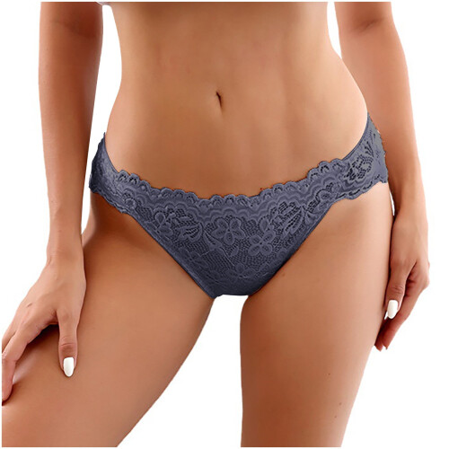 Slip bikini da donna con bordo in pizzo