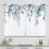 Blågrønne eukalyptusblomstergardiner 132 x 91 cm (2 stk.) 1