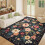 Tapis fleuri 5x7, à poils courts, antidérapant et lavable 1