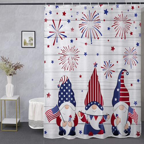 Patriottisch kabouter douchegordijn 72x72 inch waterdicht polyester