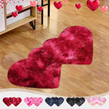 Tapis de bain en microfibre en forme de cœur 40 x 20 pouces