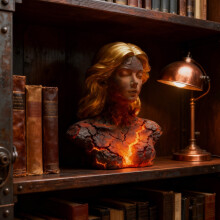 Sculpture de fille en résine, ornement de bureau, 20 cm