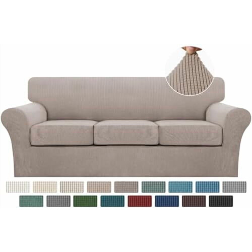 4-teiliges Sofabezug-Set für 3-Kissen-Sofas, Jacquard
