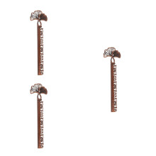 3Pcs Artistic Metal Bookmarks Chocolate Color Dual-Use Reading Rulers