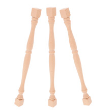 3Pcs Wood Stair Balusters Khaki Indoor Decorative Unfinished Spindles