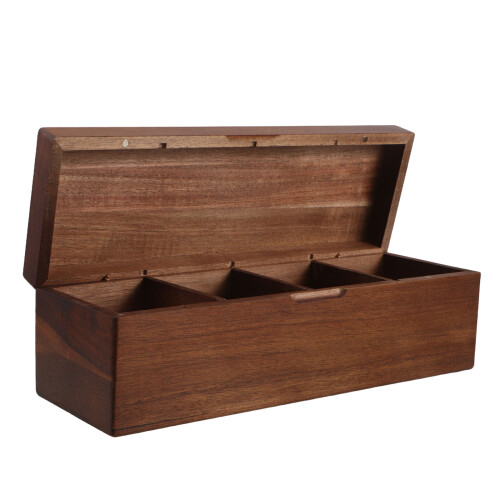 1Boîte De Rangement Bois Couvercle Pour Sachets Café
