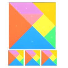 4St Logische Tangram Sets Van Kindveilig Plastic Voor Scholen