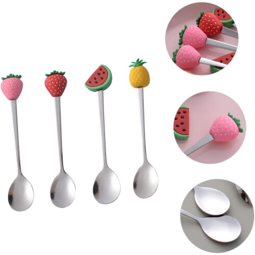 Set van 4 fruitvormige serveerlepels 1