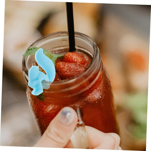 10 τμχ Squirrel Tea Bag Κρεμαστά ποτά Ποτά Ποτήρια Κρασιού Party Wine Recognizer Cute Drink 2