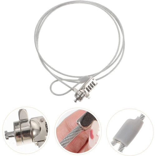 Wire Rope Laptop Lock 3.5mm Diameter 1.8m Length Universal Notebook Lock Security Cable Password Protection 2